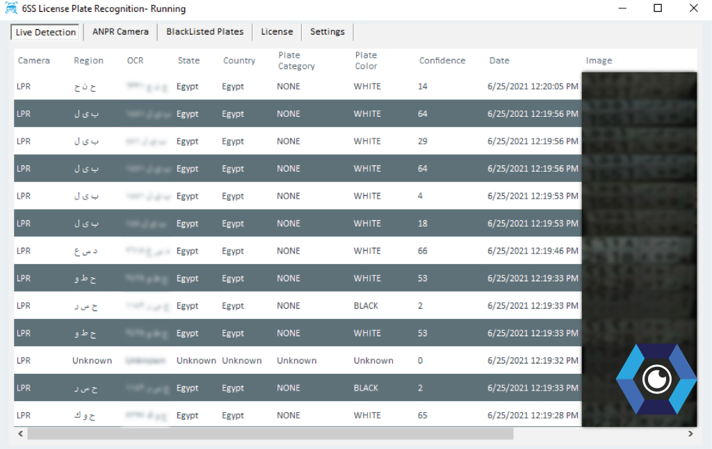 The Interface by 6SS Using Carmen® ANPR Image for Arabic License Plate Recognition