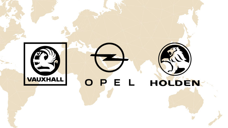 Opel, Vauxhall, Holden Logos Over the World