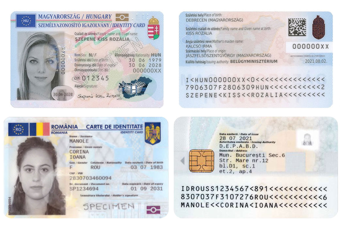 Examples of ID-1 and ID-2 Travel Documents