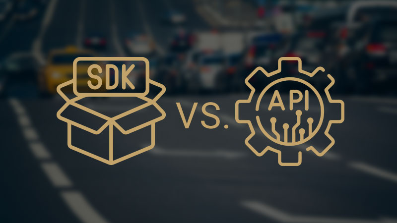 SDK Box Symbol and API Gear Icon in Front of Traffic