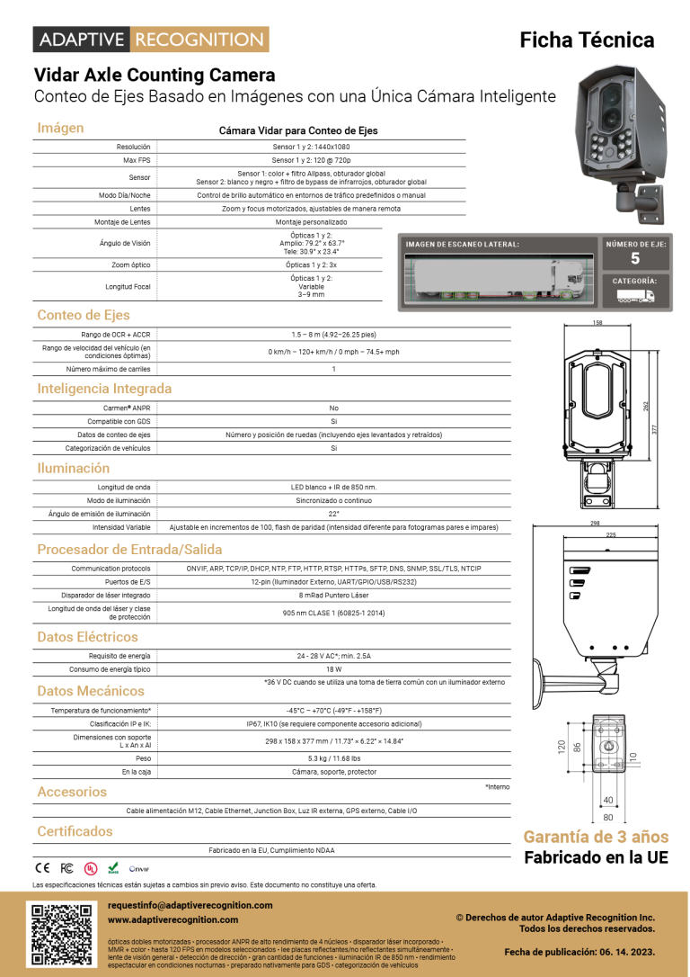 Vidar Axle Camera for Vehicle Axle Counting - Adaptive Recognition's ...