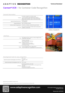 Container Code Recognition Carmen® OCR Software Library for Container Code Recognition - Adaptive ...