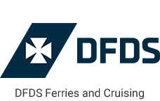 DFDS Ferries and Cruising Logo With Title