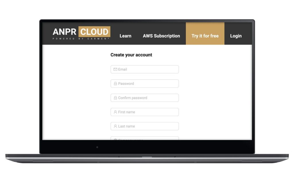 cloud anpr registration
