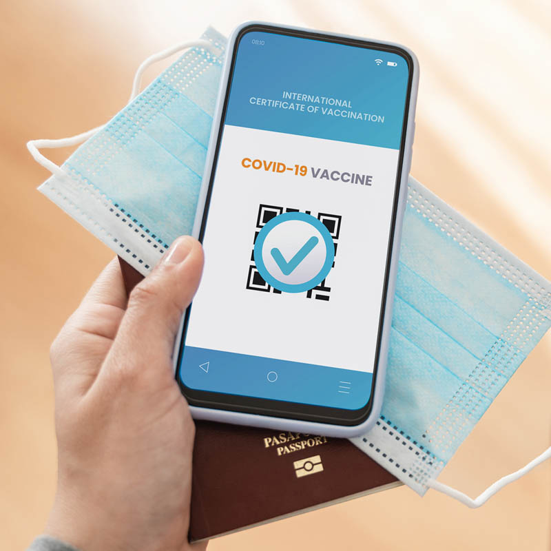 vaccine passports phone QR code