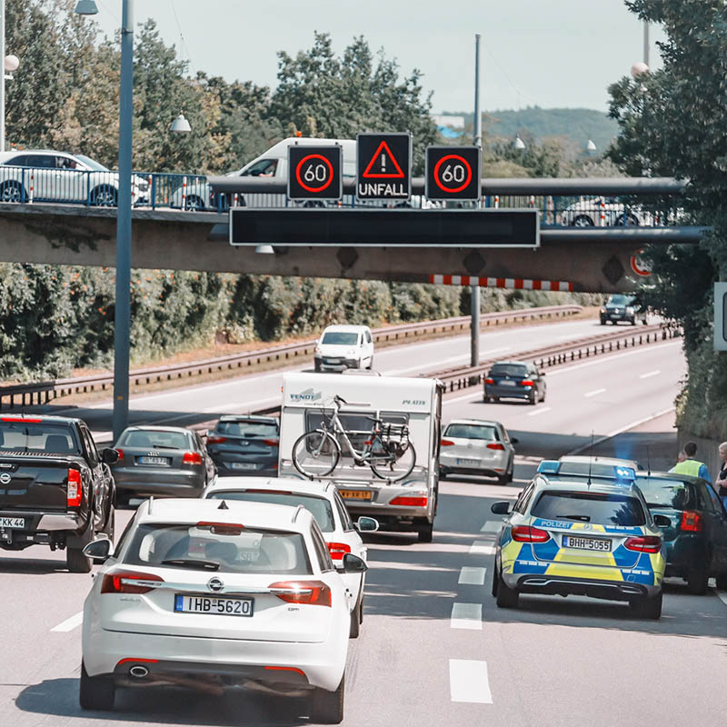 Traffic enforcement camera setup on highway in Greece