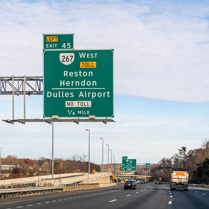 LPR camera for toll collection on Dulles Greenway, Virginia