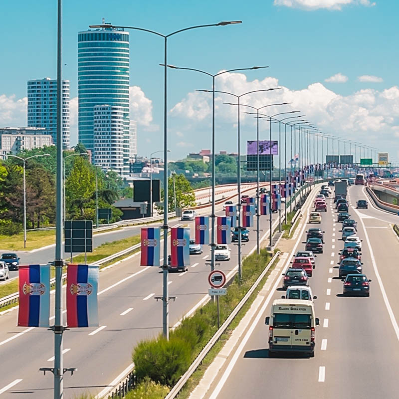 ANPR Camera monitors Serbian highway