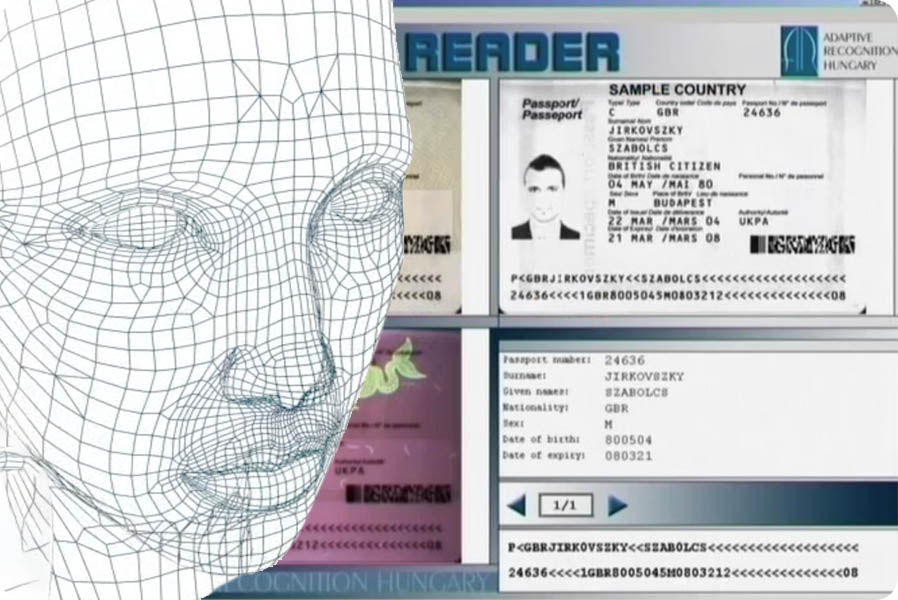 passport sample with white 3d face