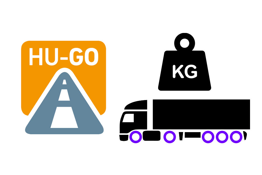 hu-go logo with weig limit and truck