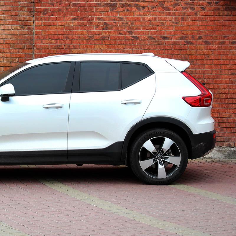 White car in front of brick wall, license plate cameras in the neighborhood