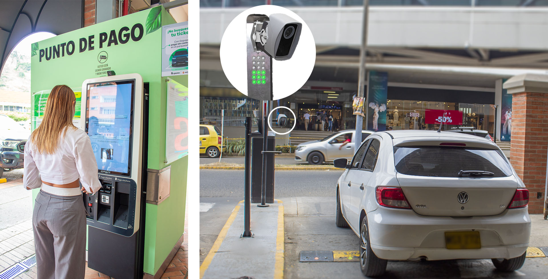 Einar parking system camera at Chipichape mall in Cali, Colombia - hero image