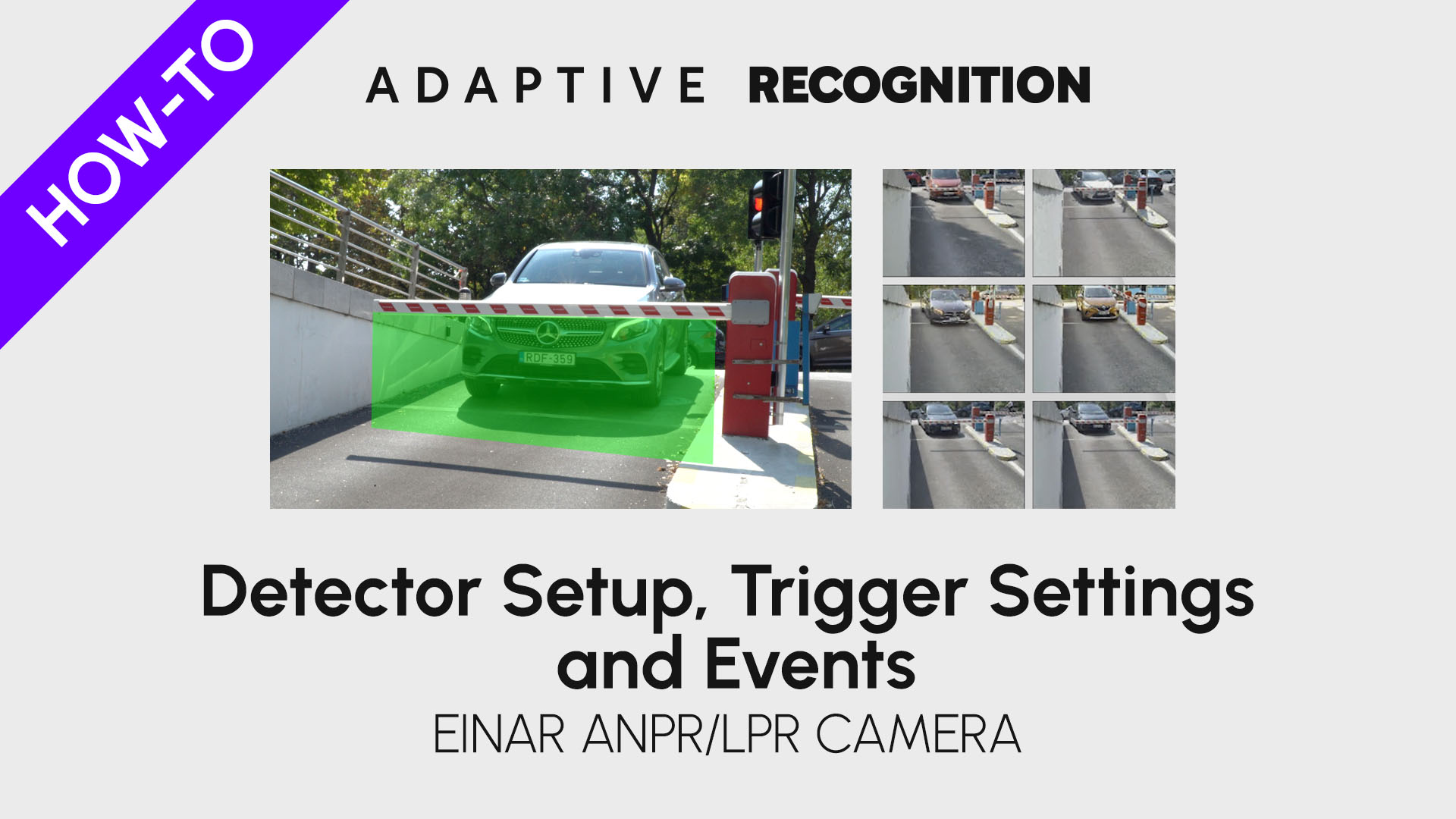 Einar vehicle access control camera how-to video series - Detector setup, trigger settings and Events