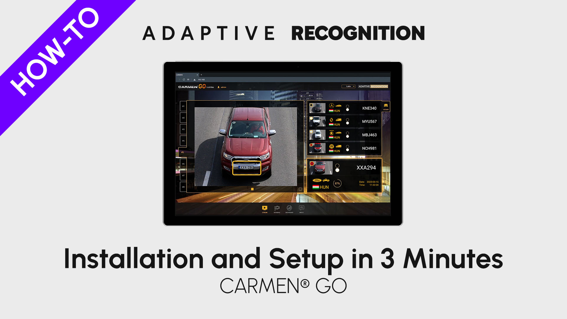 Carmen GO ANPR/ALPR for CCTV IP camera - installationand setup in 3 minutes