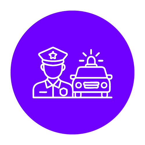 anpr camera landing page solutions icon - law enforcement and patrol