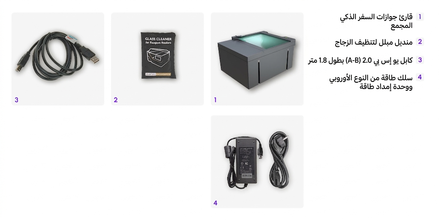 combo smart kiosk id passport reader what's in the box image