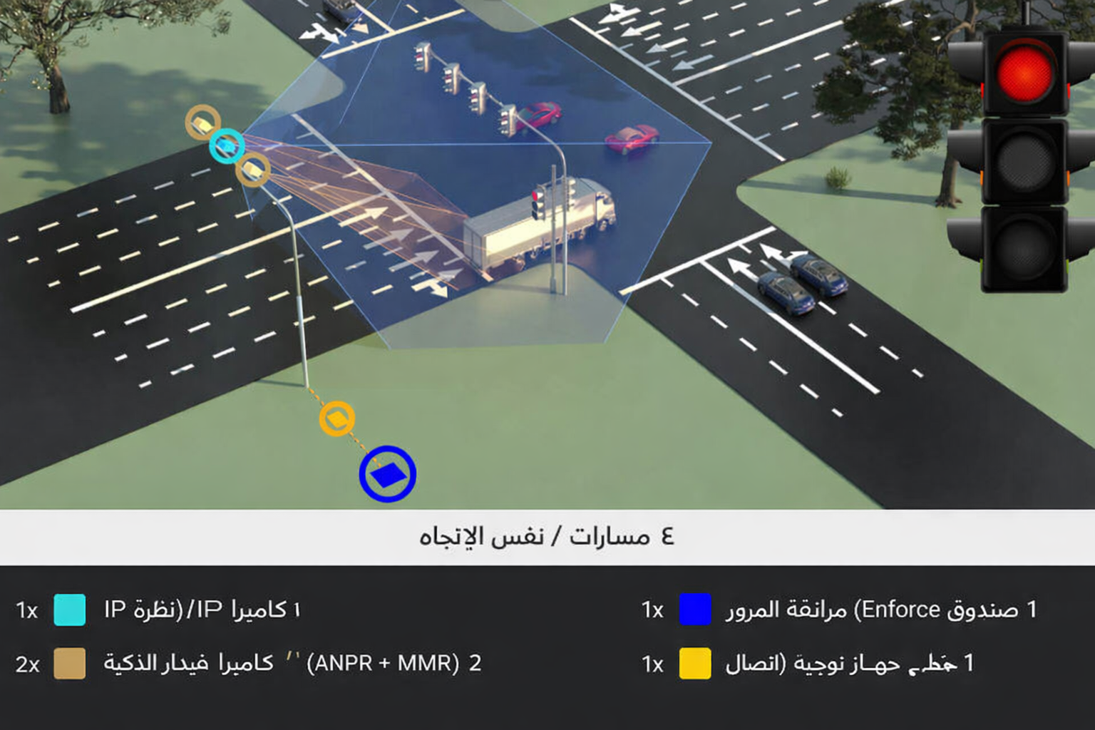 enforce box traffic violation detector device - typical setup